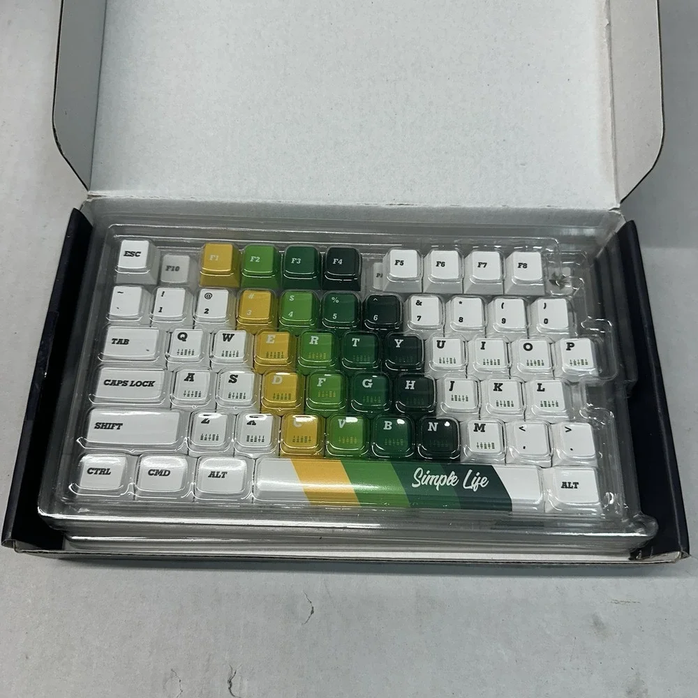 Green White Camping PBT Dye Subs Keyca Profile Keycap‎ Set
